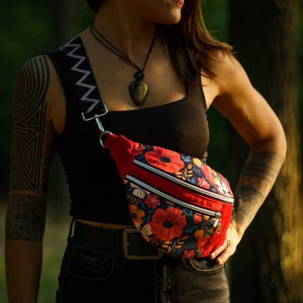 Red Floral Samet BOOMbastic Bag